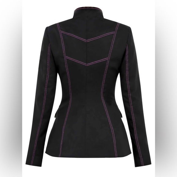 Tia Dorraine-Details Matter Tailored Jacket - Black & Pink Size small - Picture 2 of 7